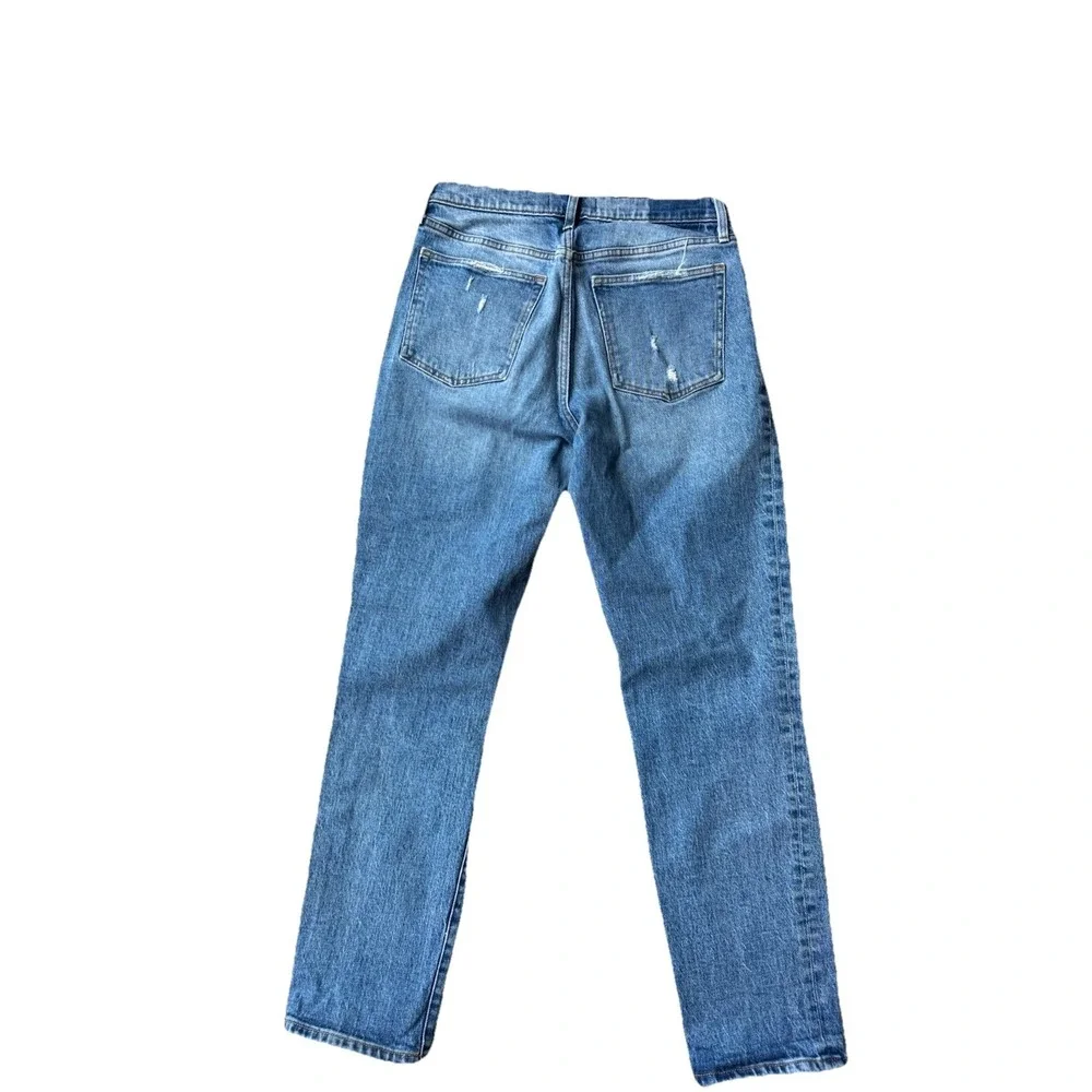 Abercrombie & Fitch |‎ MediumWash Distressed Boyfriend Mid Rise Jeans Size 28/6R